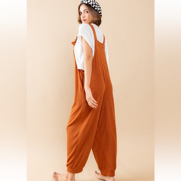 Solid Adjustable Strap Sweater Jumpsuit - Picture 5 of 6